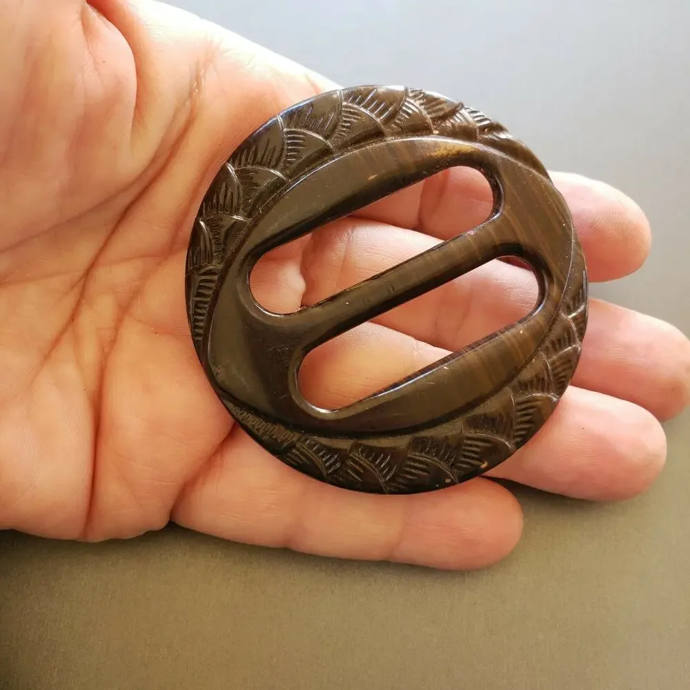 Early Molded Plastic Belt / Sash Buckle 1930s Vintage Accessory acc-‎